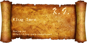 Klug Imre névjegykártya